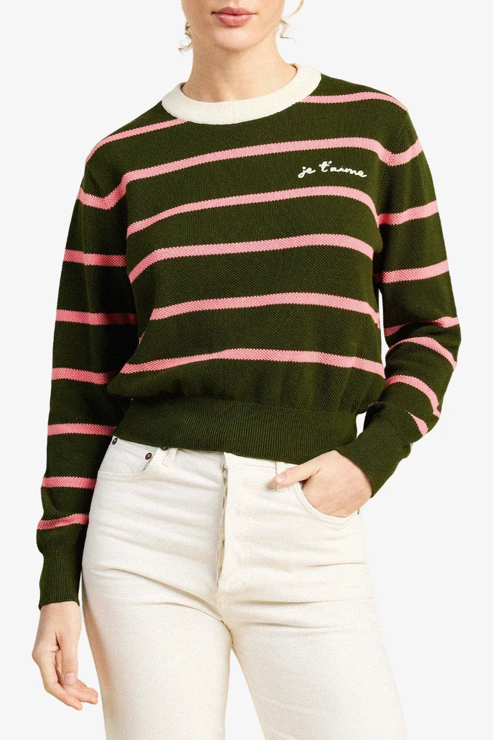 Cleo Sweater - Olive Stripe