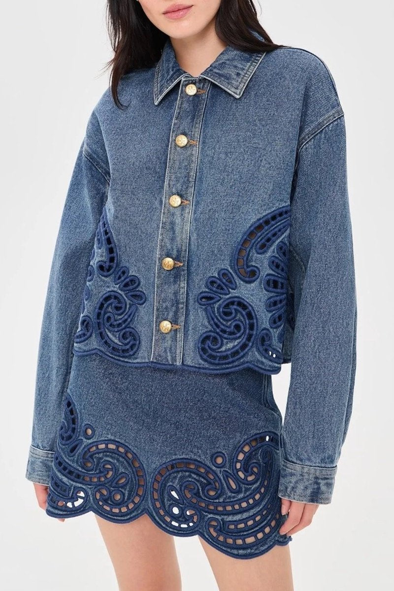 The Bobbi Jacket With Eyelet - River