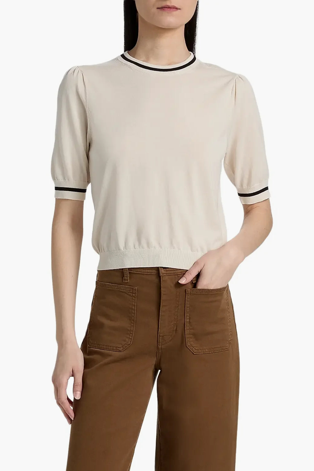 The Gathered Sweater - Cream Multi