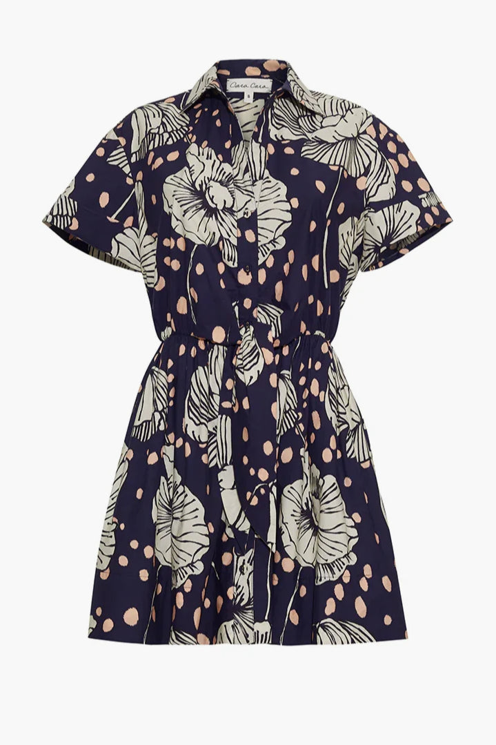 Asbury Mini Dress - Dotted Flora Navy