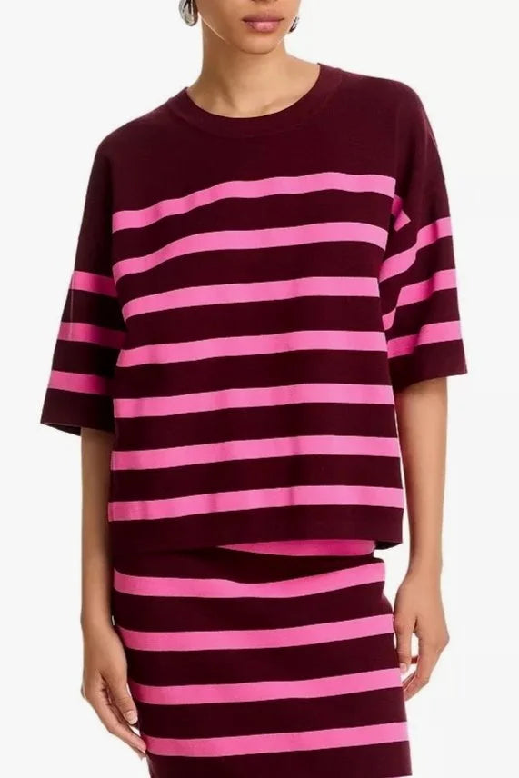 Industry Striped Knit Top - Margot Mauve