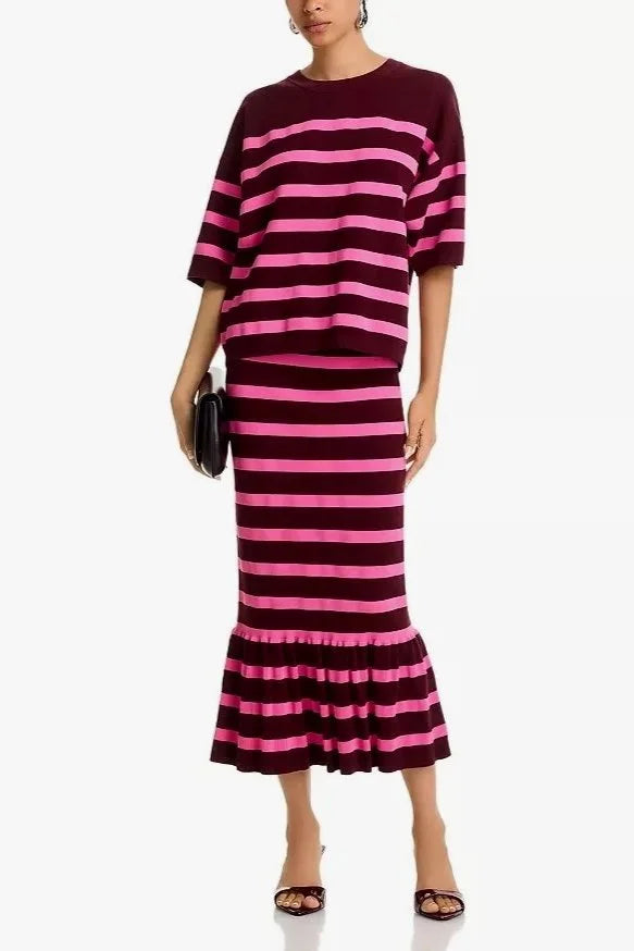 Industry Striped Knit Top - Margot Mauve