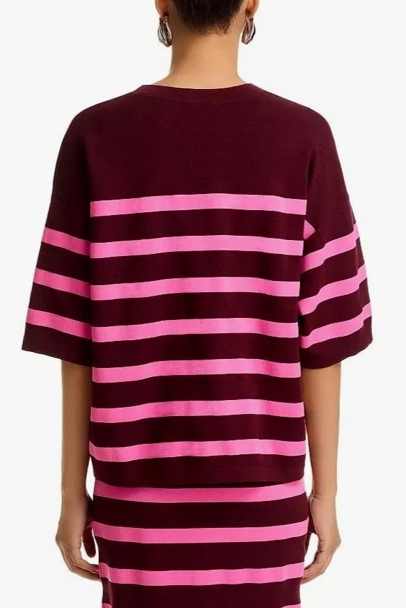 Industry Striped Knit Top - Margot Mauve