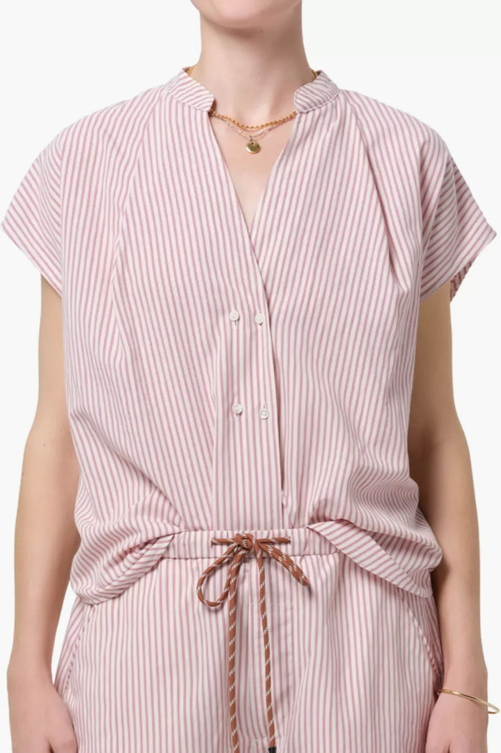 Penelope Blouse - Raspberry Stripe
