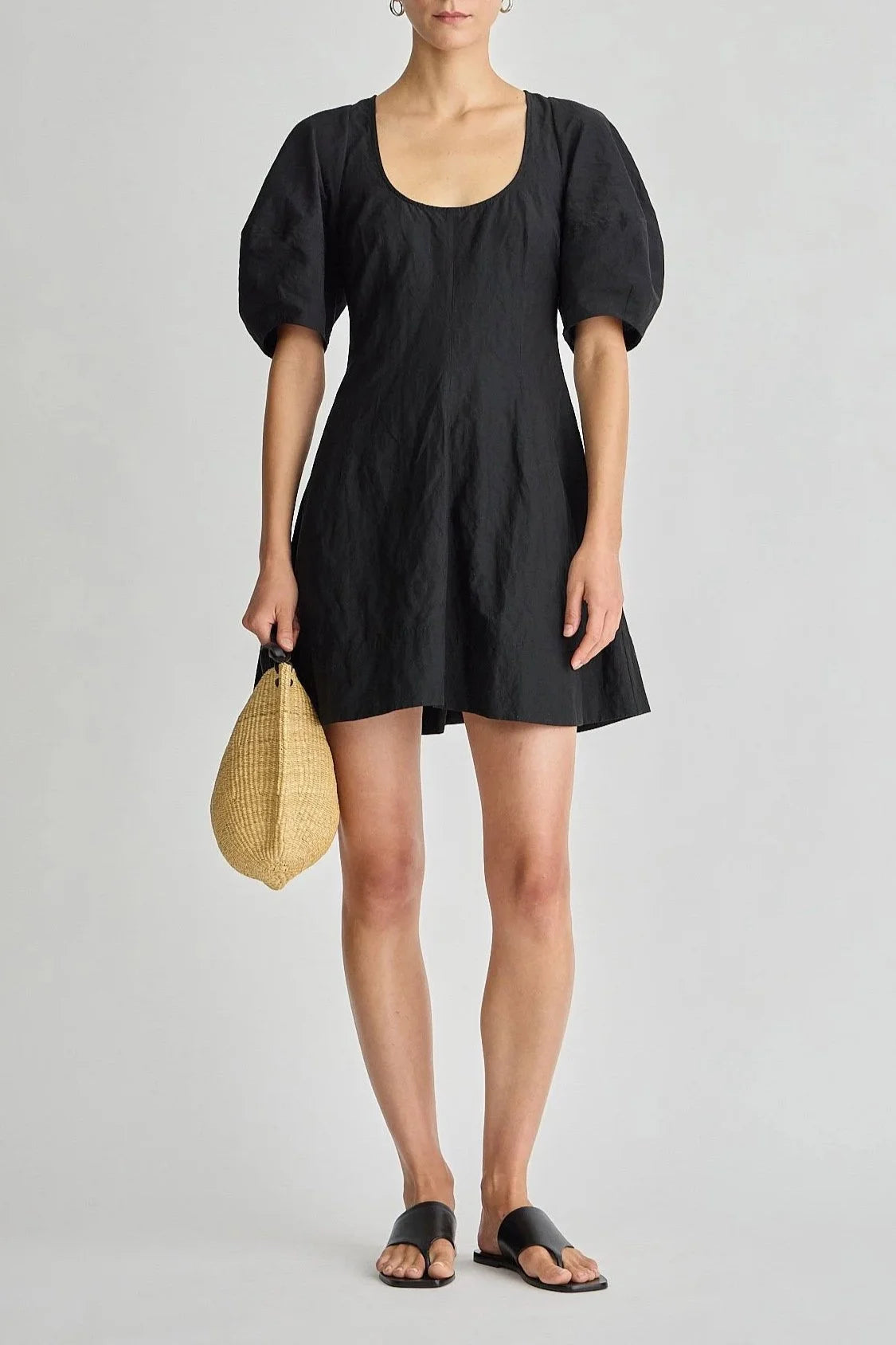 Anni Scoop Mini Dress - Black