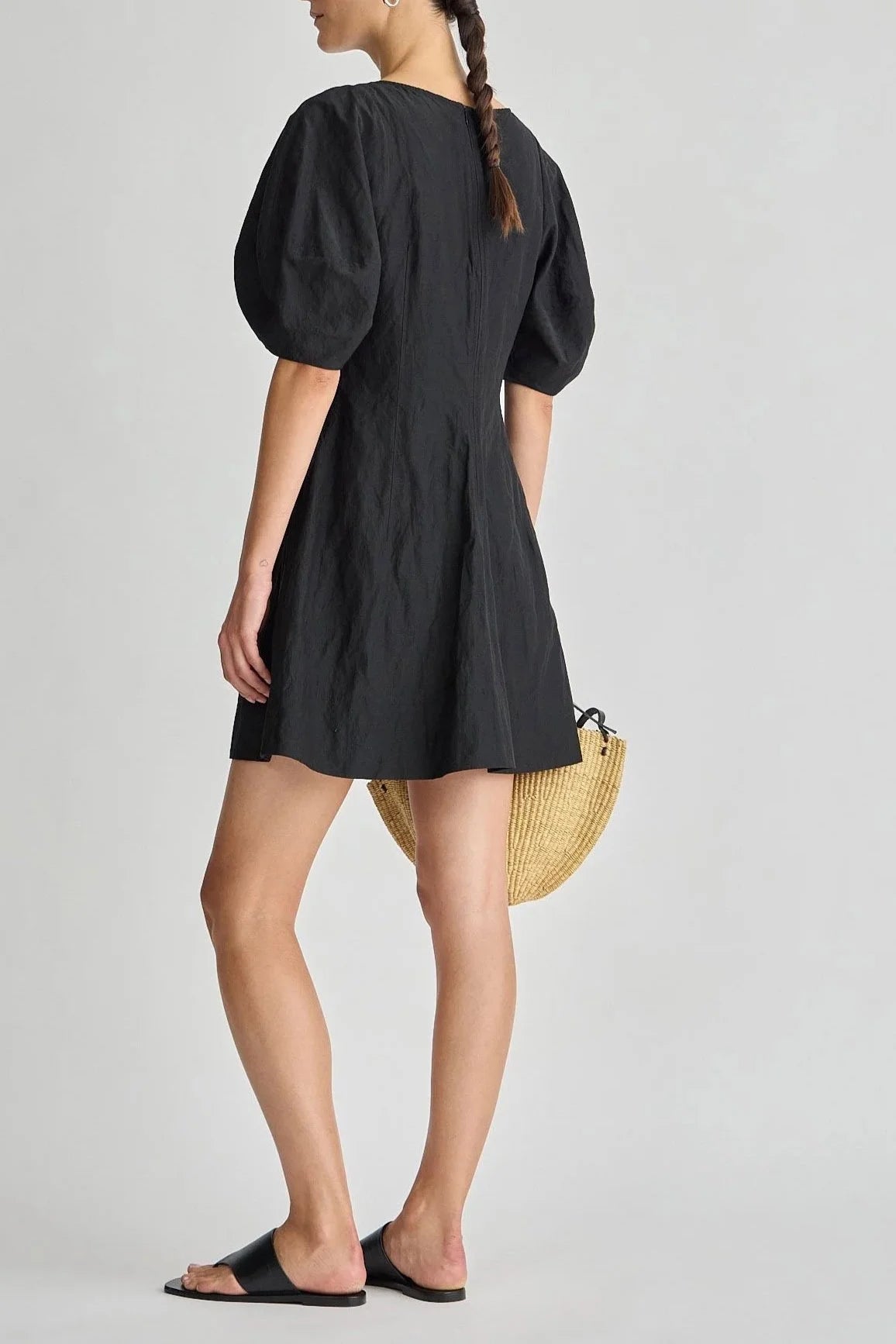 Anni Scoop Mini Dress - Black