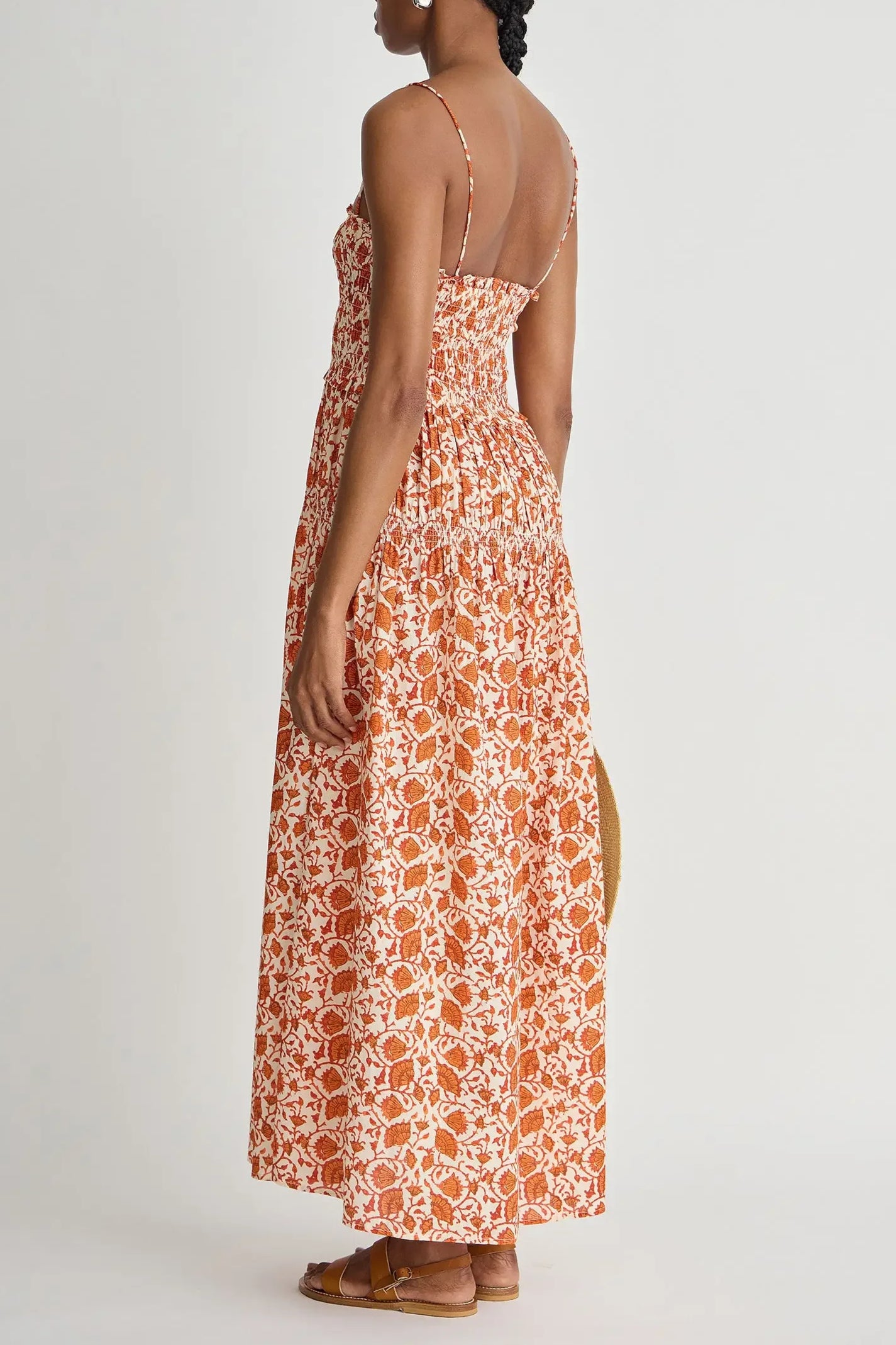 Laloux Smocked Maxi - Night Blooms Sorbet