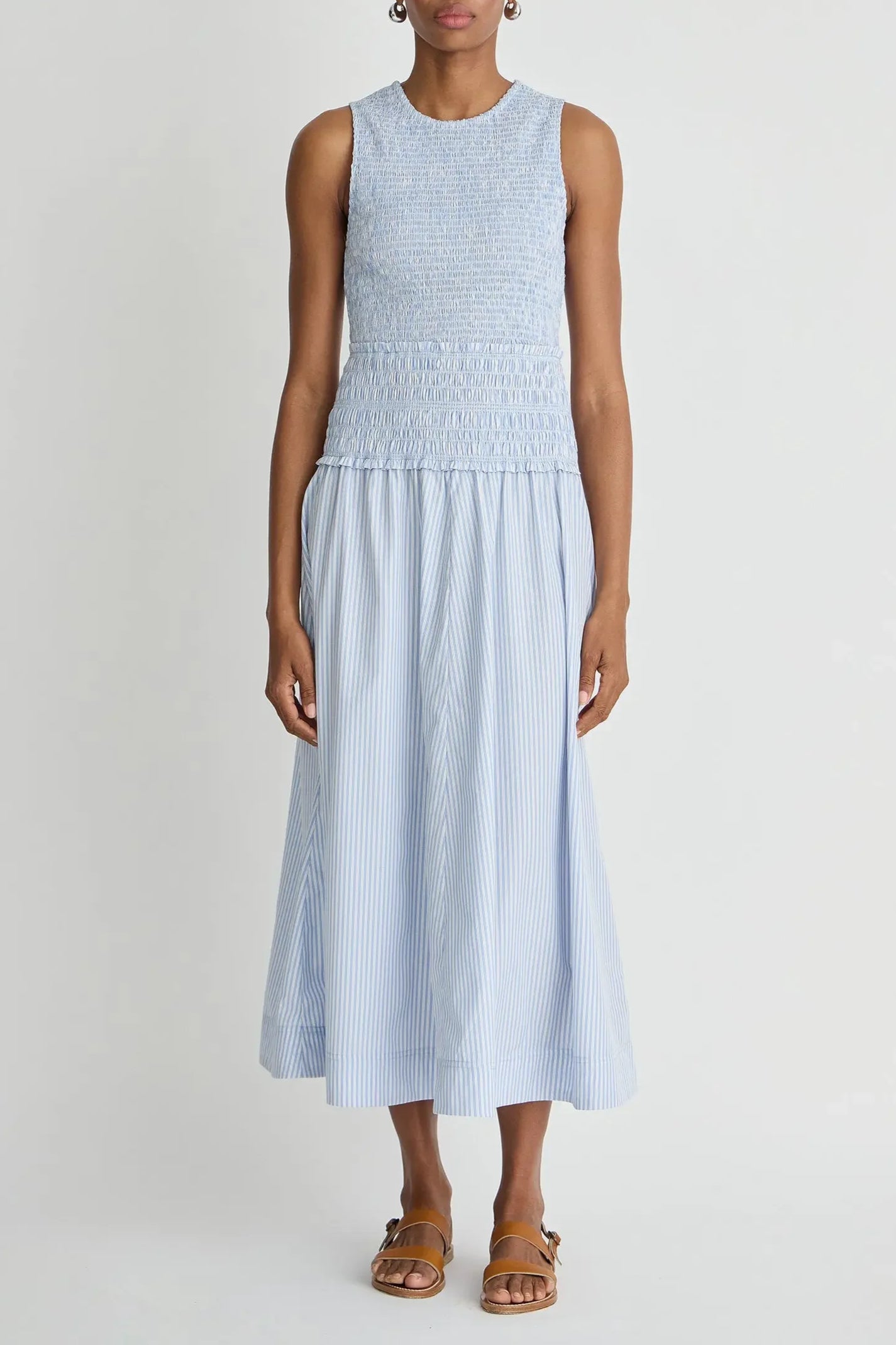 Siempre Tank Maxi - Blue and White Stripes