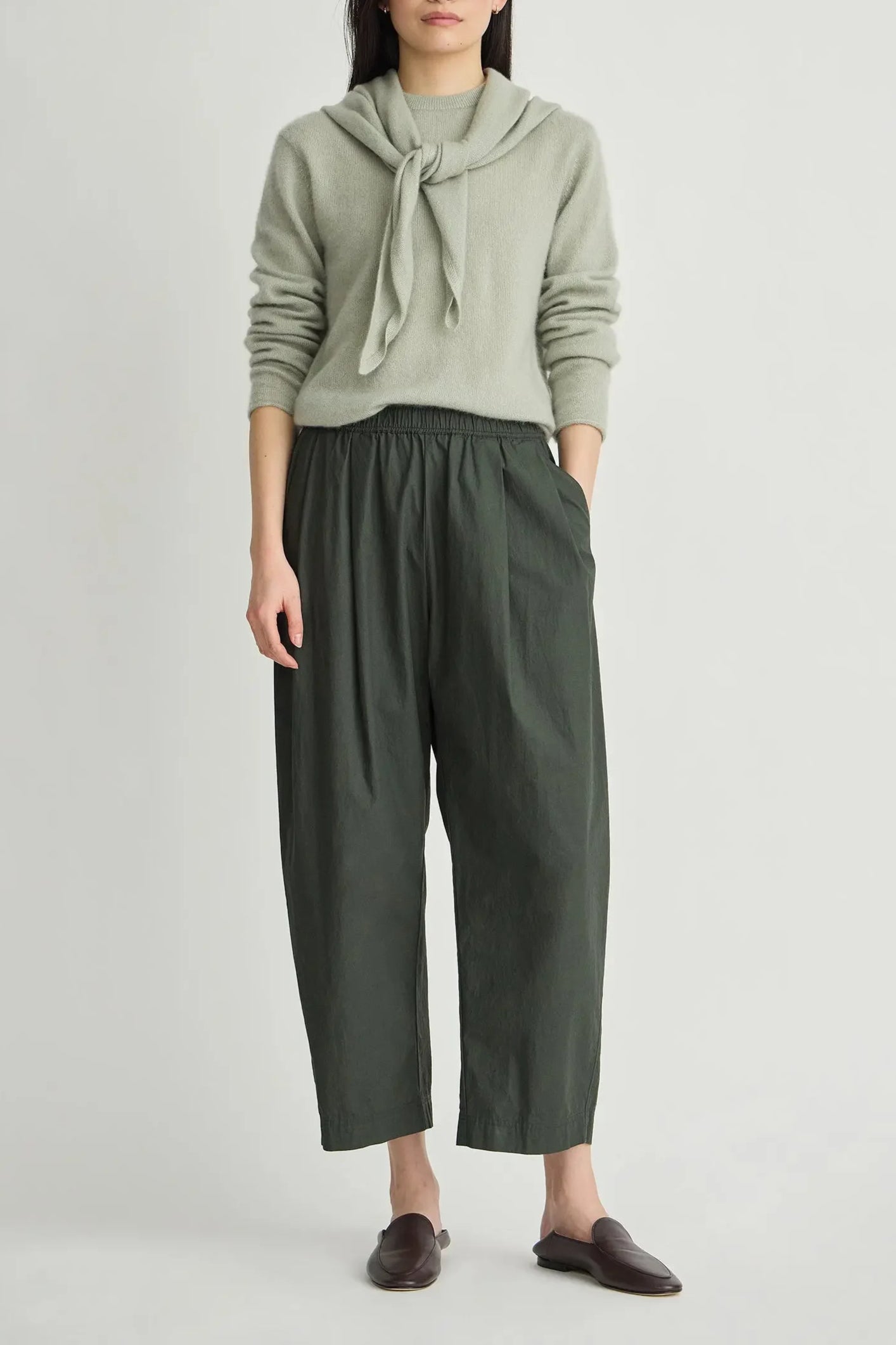 Softest Tissue Scarf Tie Top - Seafoam