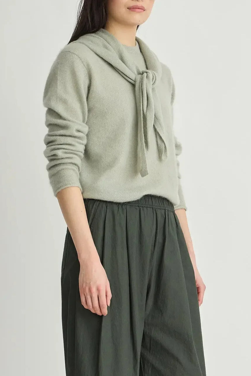 Softest Tissue Scarf Tie Top - Seafoam