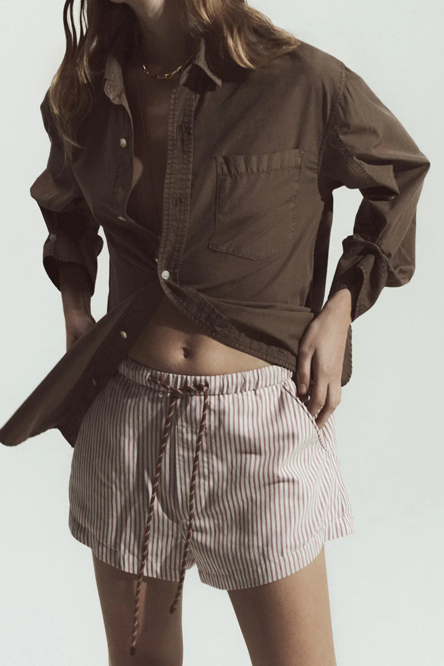 Este Drawstring Shorts - Raspberry Stripe
