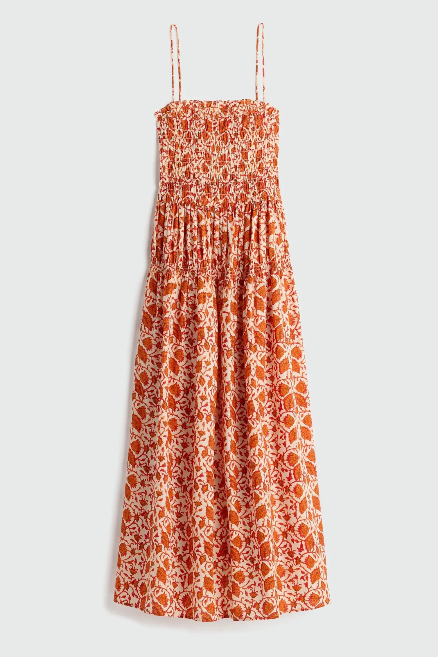 Laloux Smocked Maxi - Night Blooms Sorbet