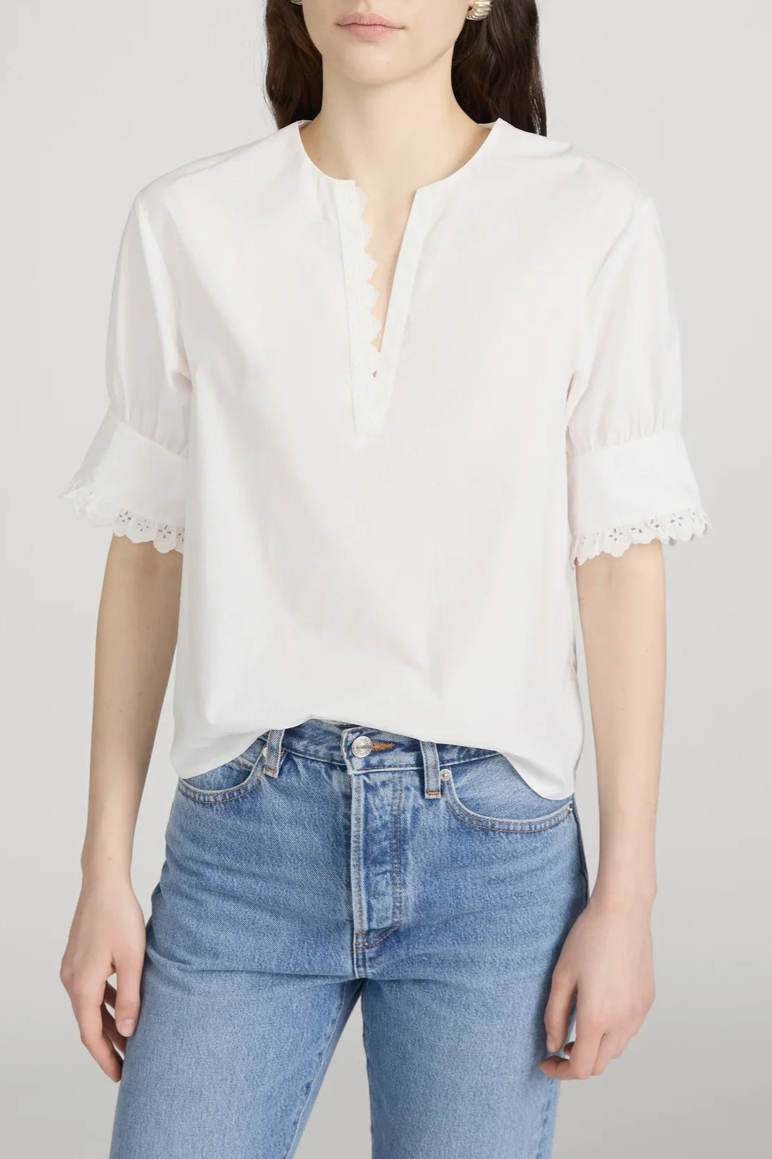 The Keepsake Popover Top - White