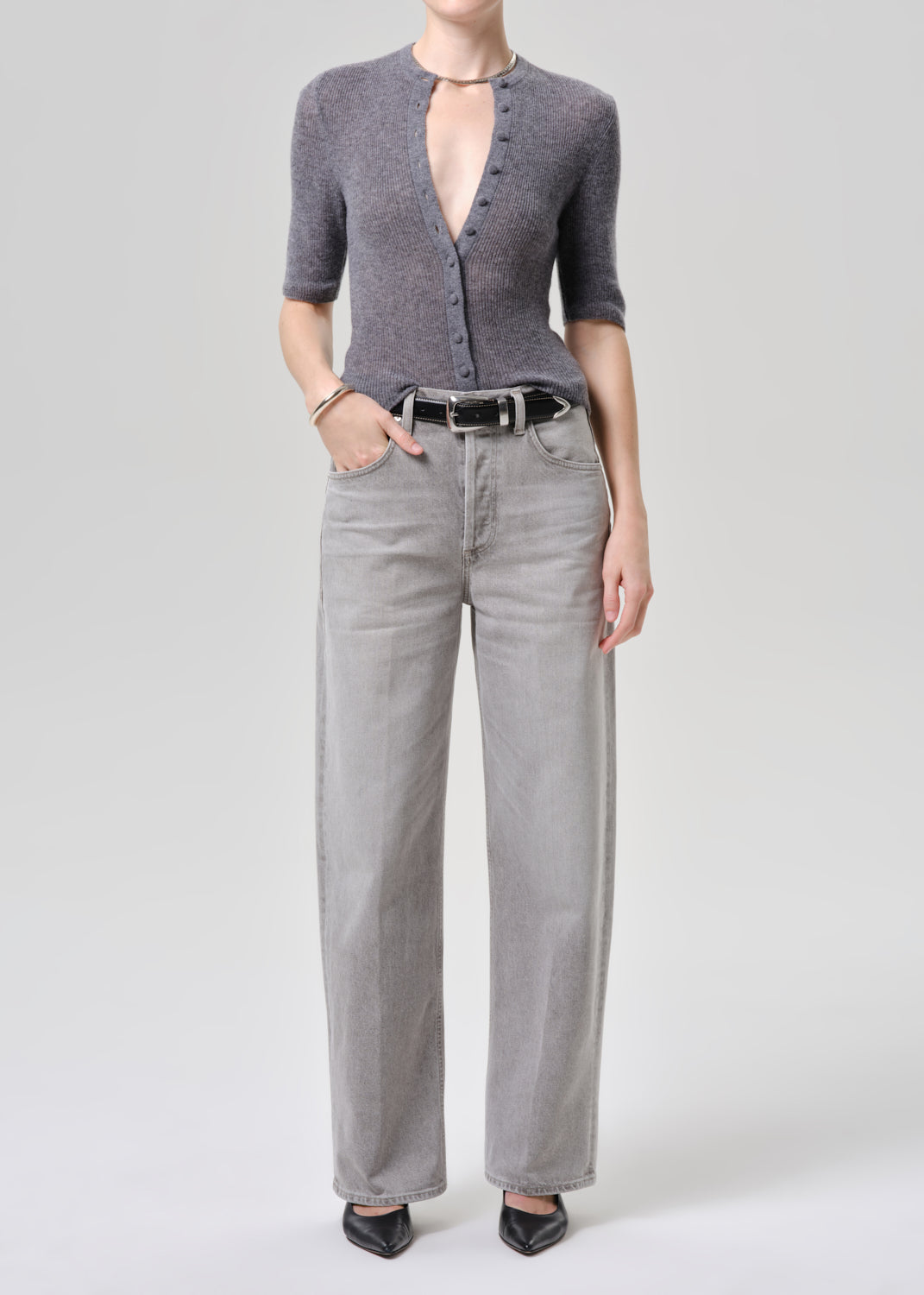 Tabitha Cardigan - Charcoal Heather