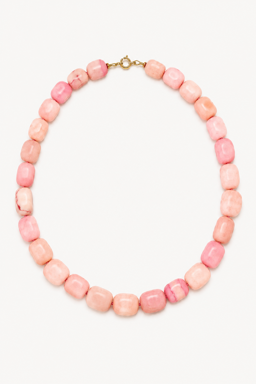 Knotted Gumball Necklace - Bubblegum Pink Opal