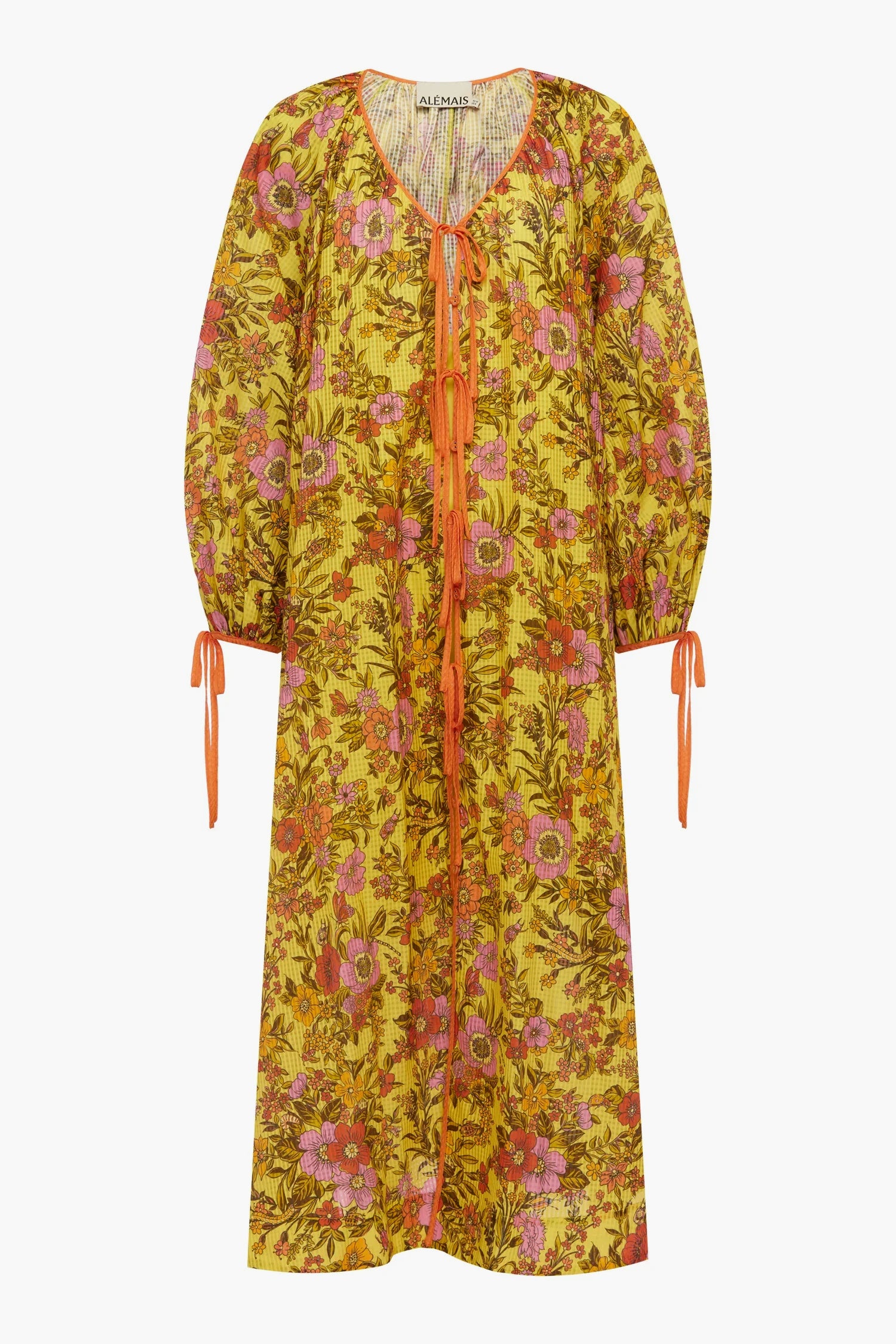 Kitty Tie Front Shirtdress - Yellow