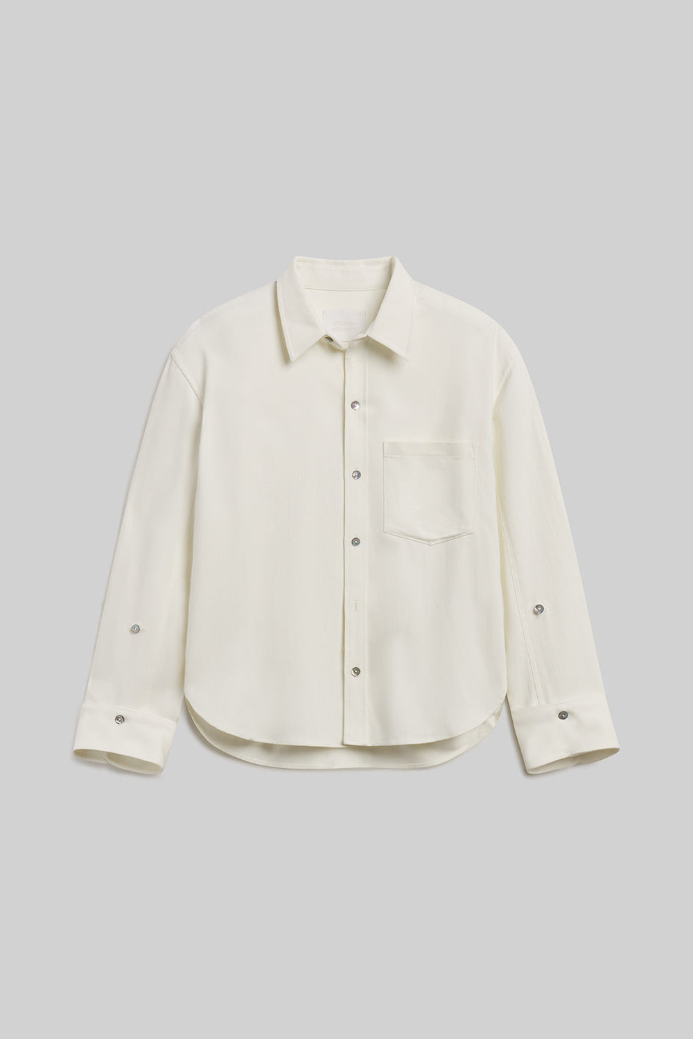 Shrunken Kayla Shirt in Winter White - flat