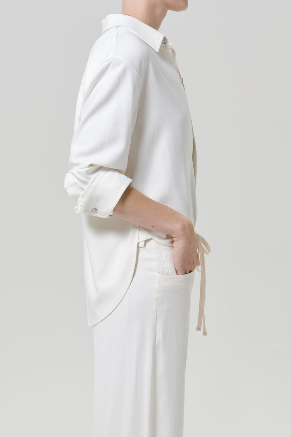 Shrunken Kayla Shirt in Winter White - side
