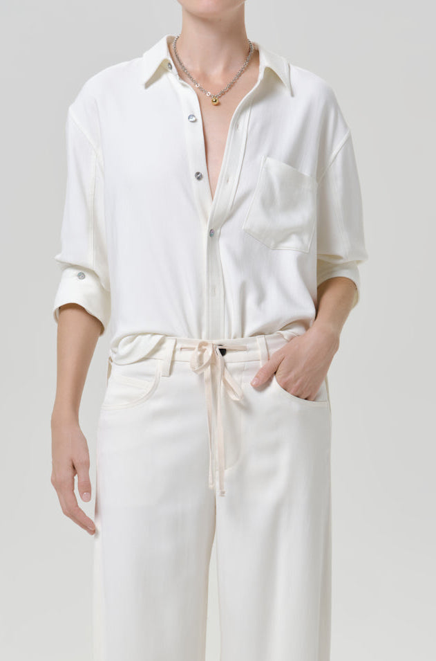 Shrunken Kayla Shirt in Winter White