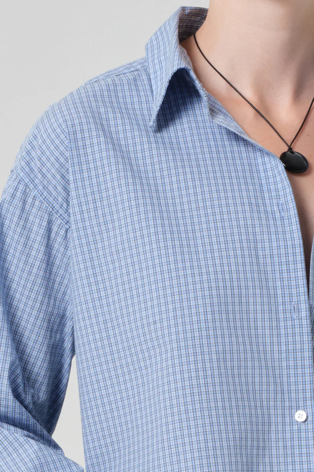 Ana Cropped Shirt - Banker Blue