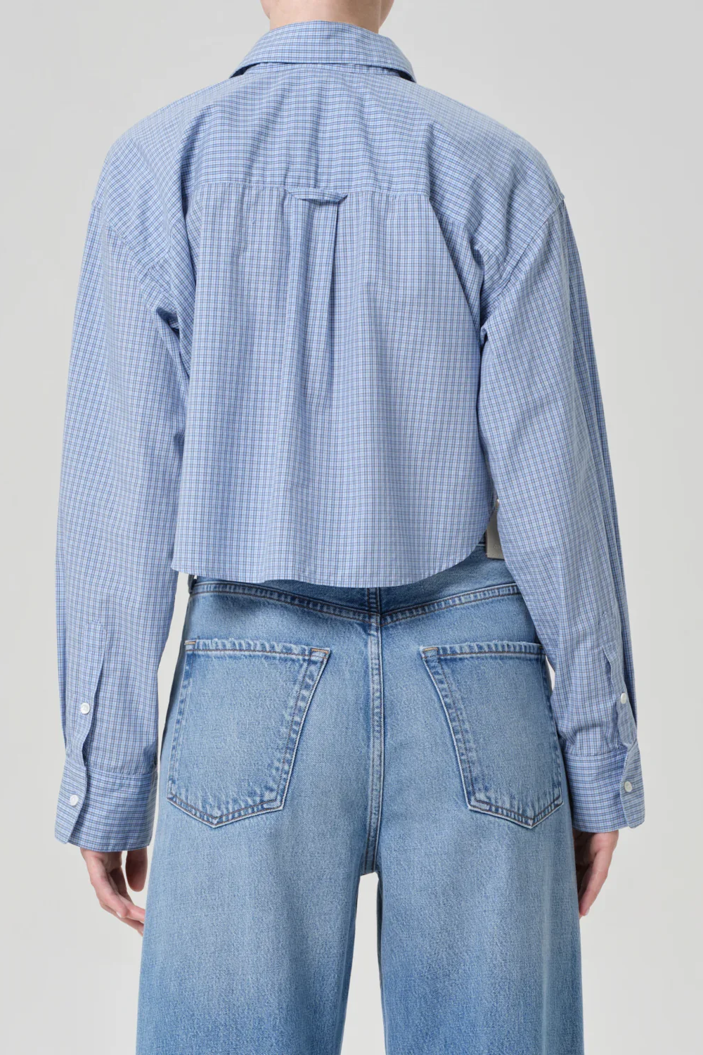 Ana Cropped Shirt - Banker Blue