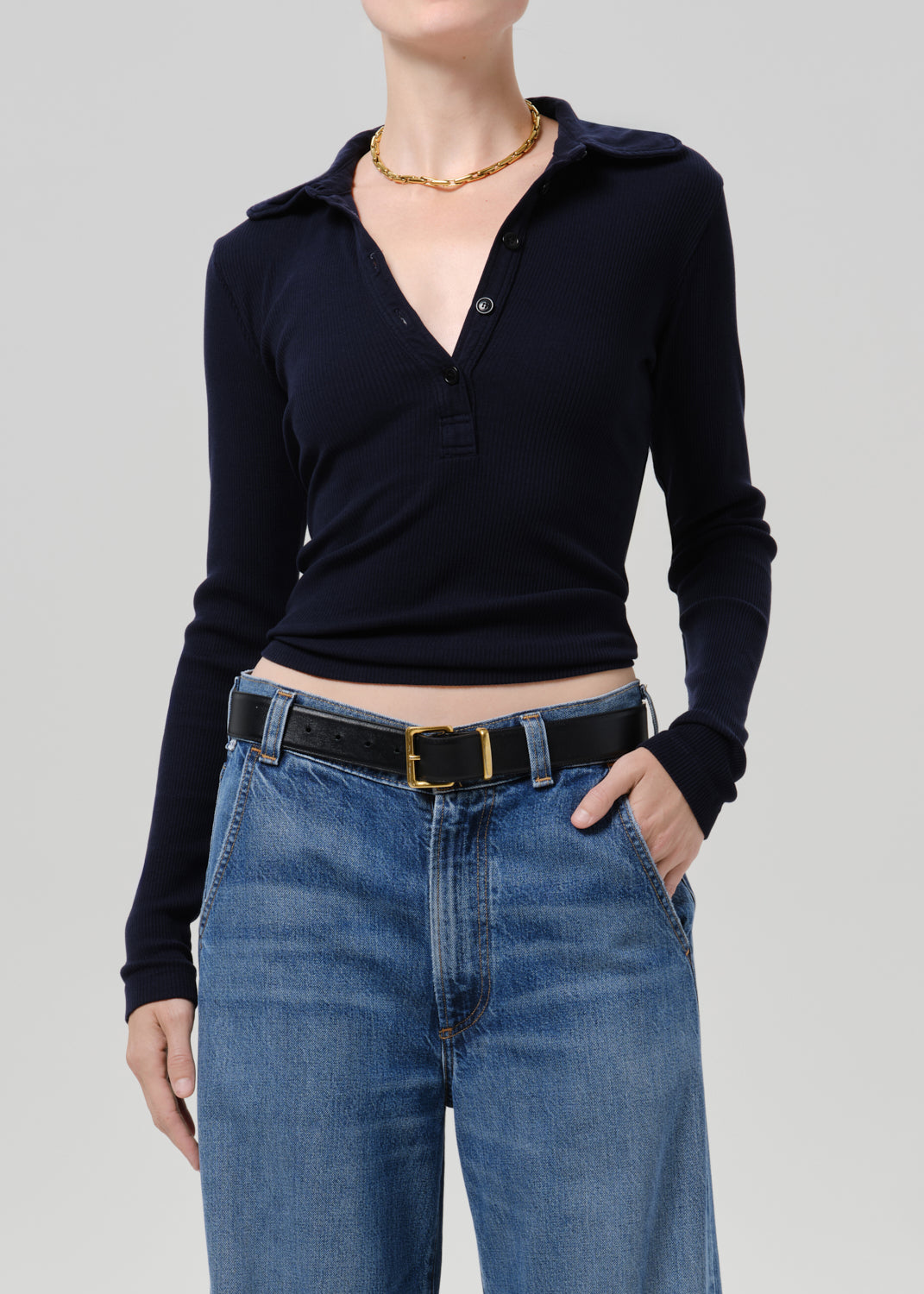 Brea 60s Polo - Navy