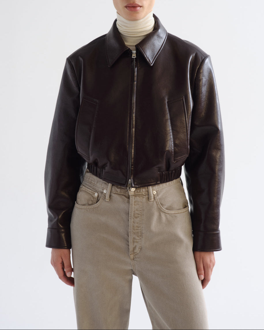 Nahla Cropped Jacket - Madera