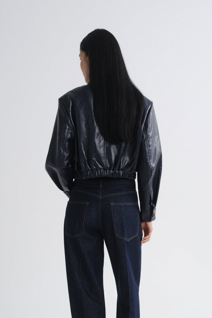 Nahla Cropped Jacket in Navy