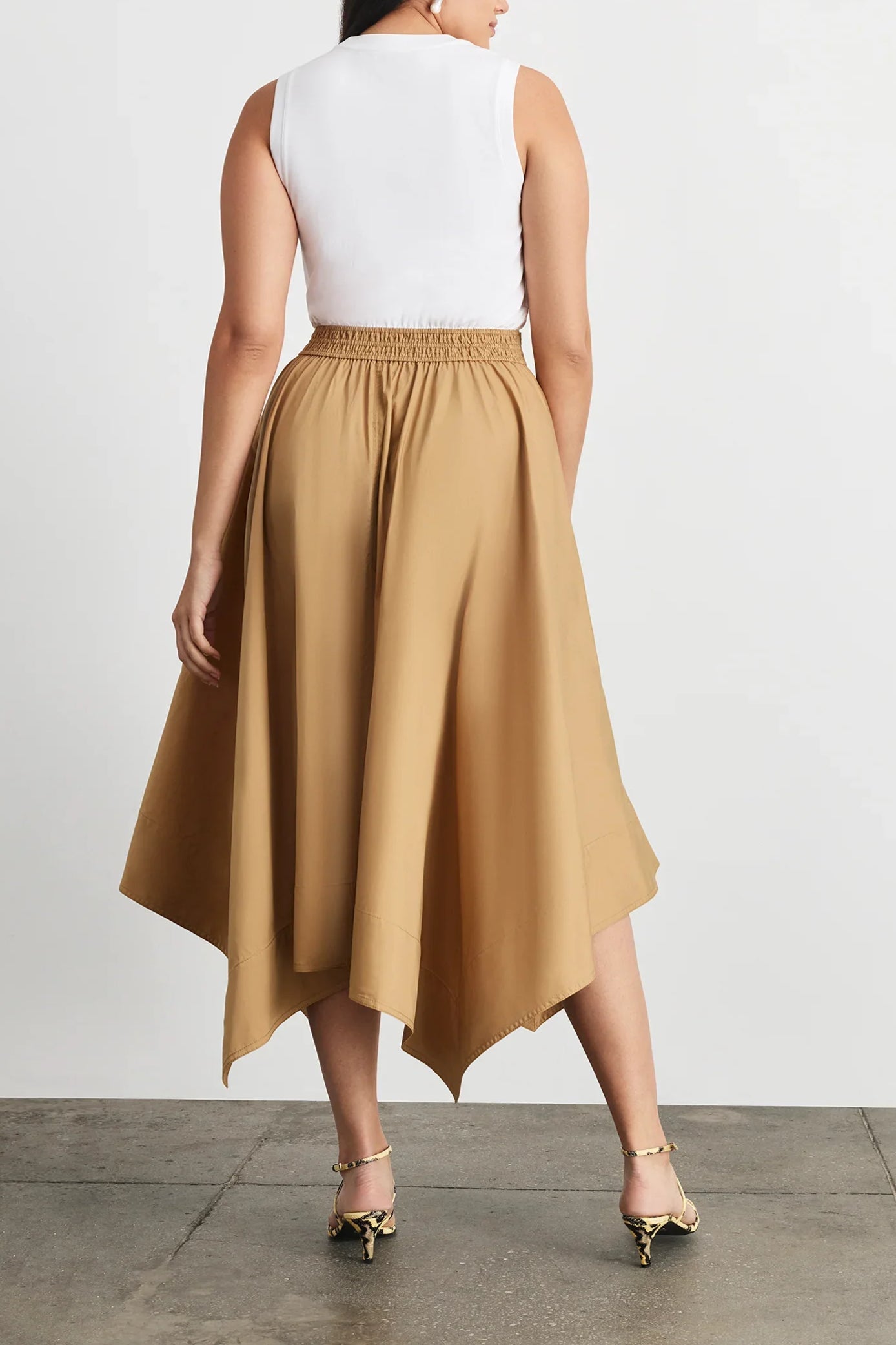 Cornelia Dress - Optic White/Dark Khaki