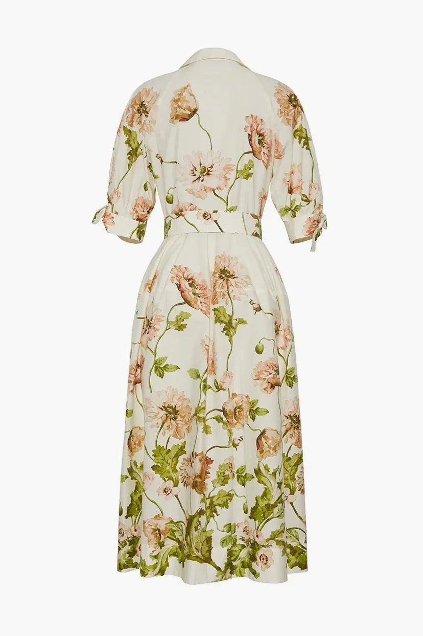 Caro Midi Dress - Lockwood Floral Egret