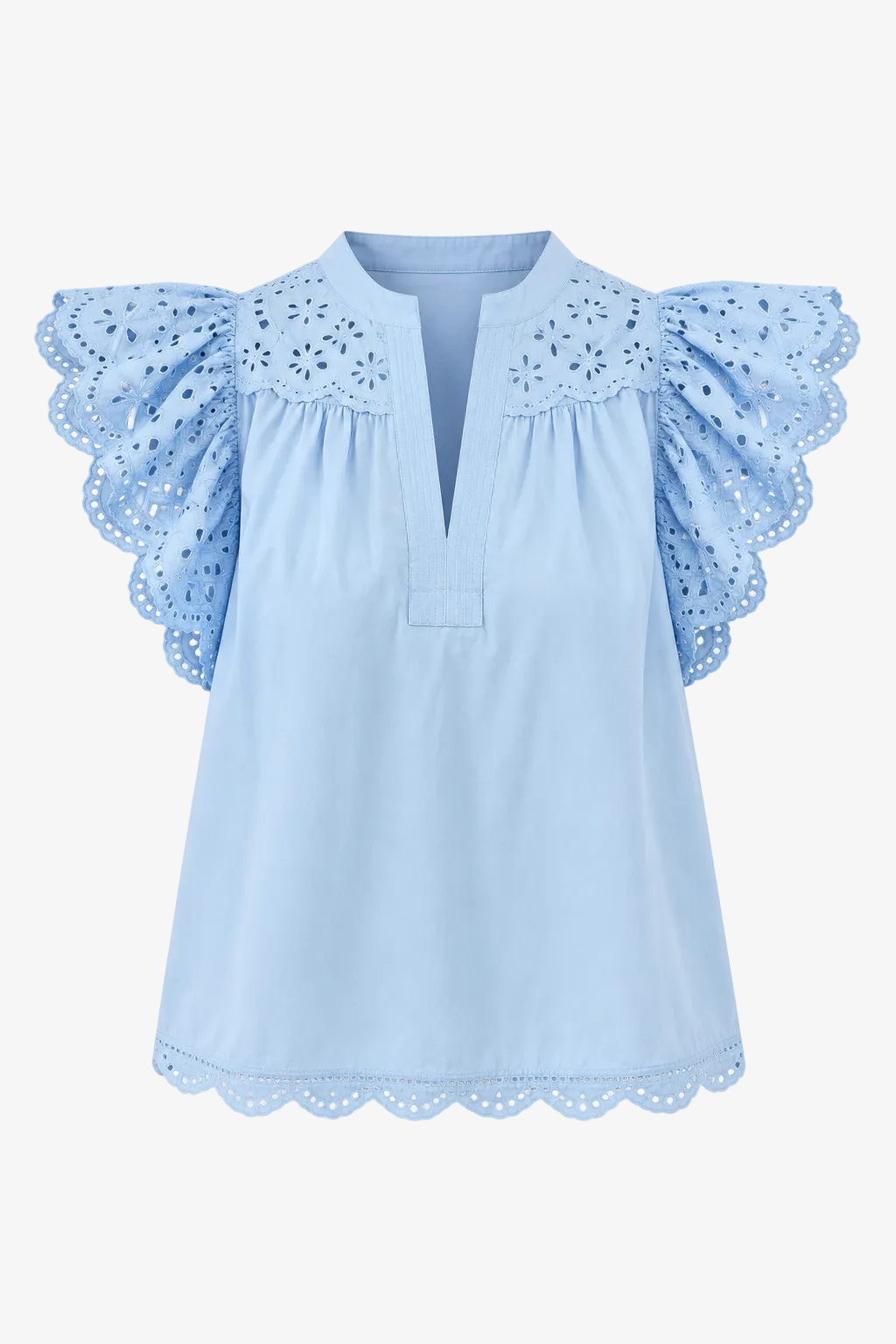 Elizat Flutter Sleeve Top - Hydrangea