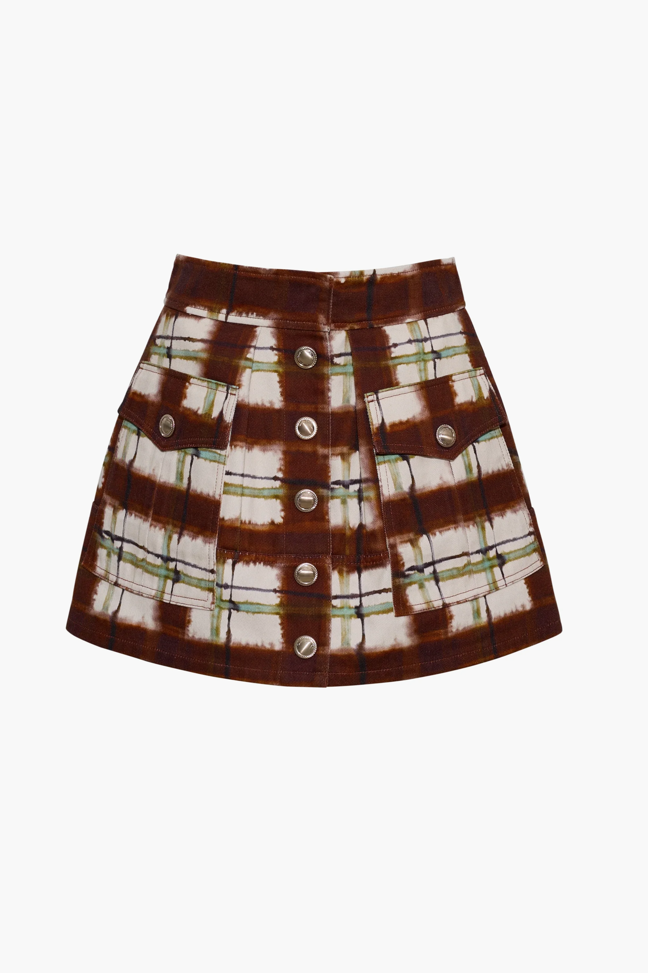 Fatima Skirt - Painted Plaid Brown