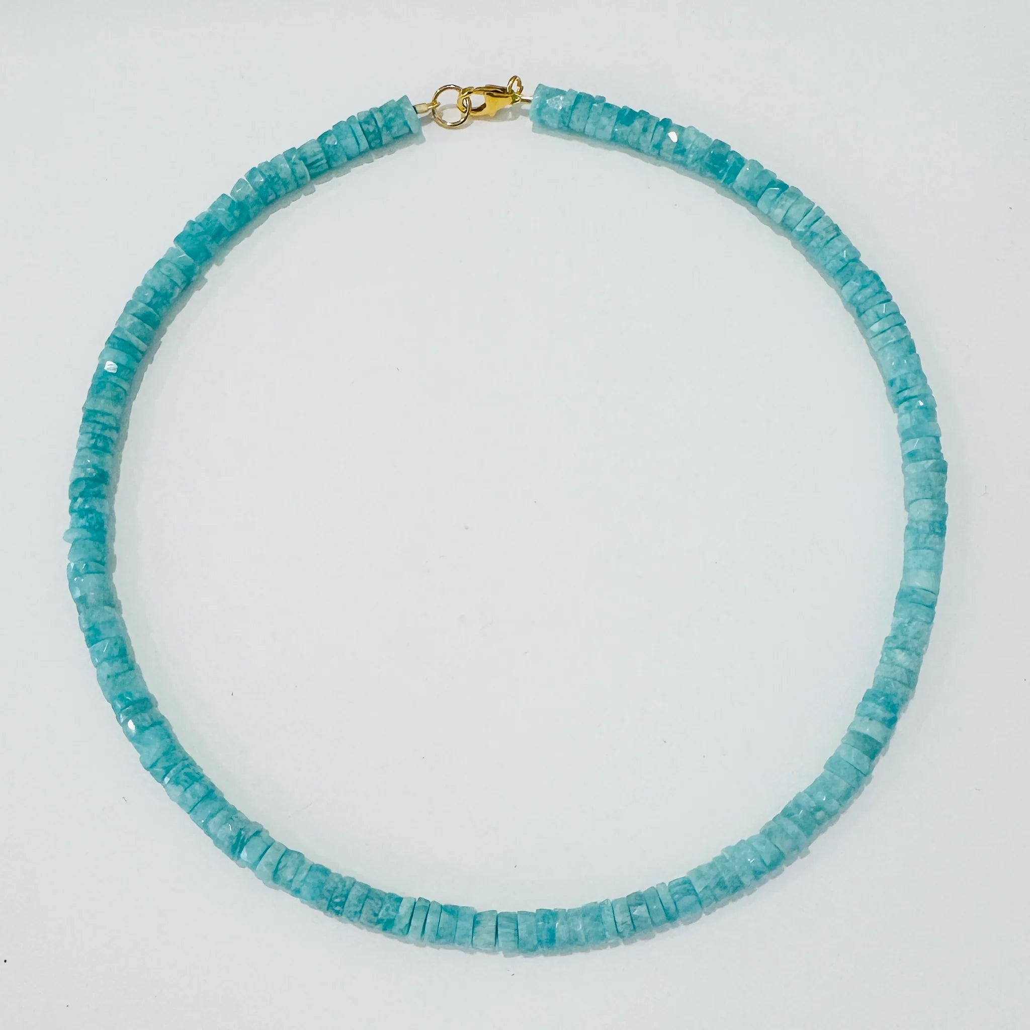 Faceted Heishi Necklace - Amazonite