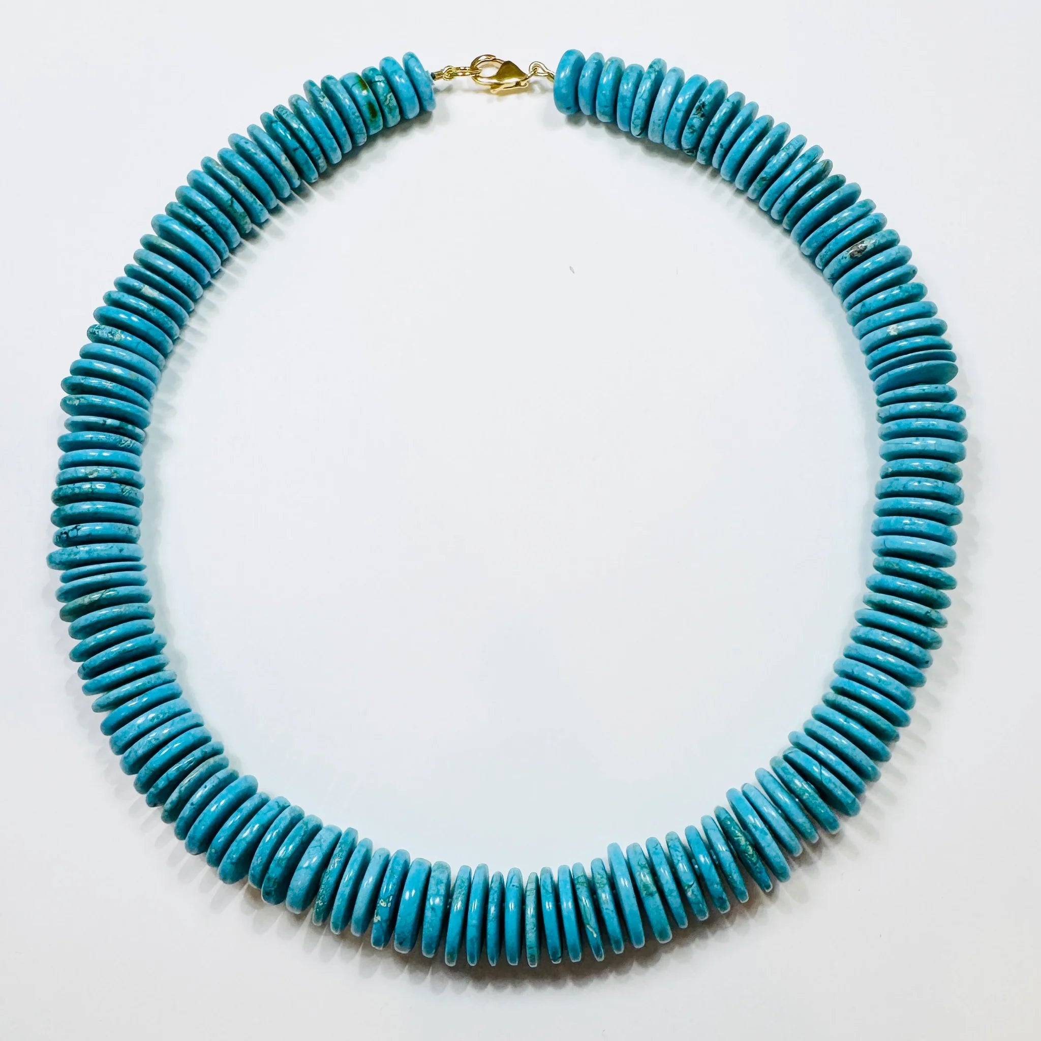 Howlite Barrel Candy Necklace - Turquoise