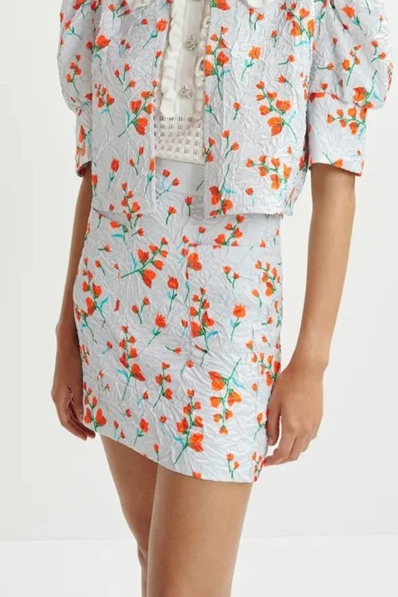 Husan Patch Pocket Mini Skirt - Nimbus Cloud