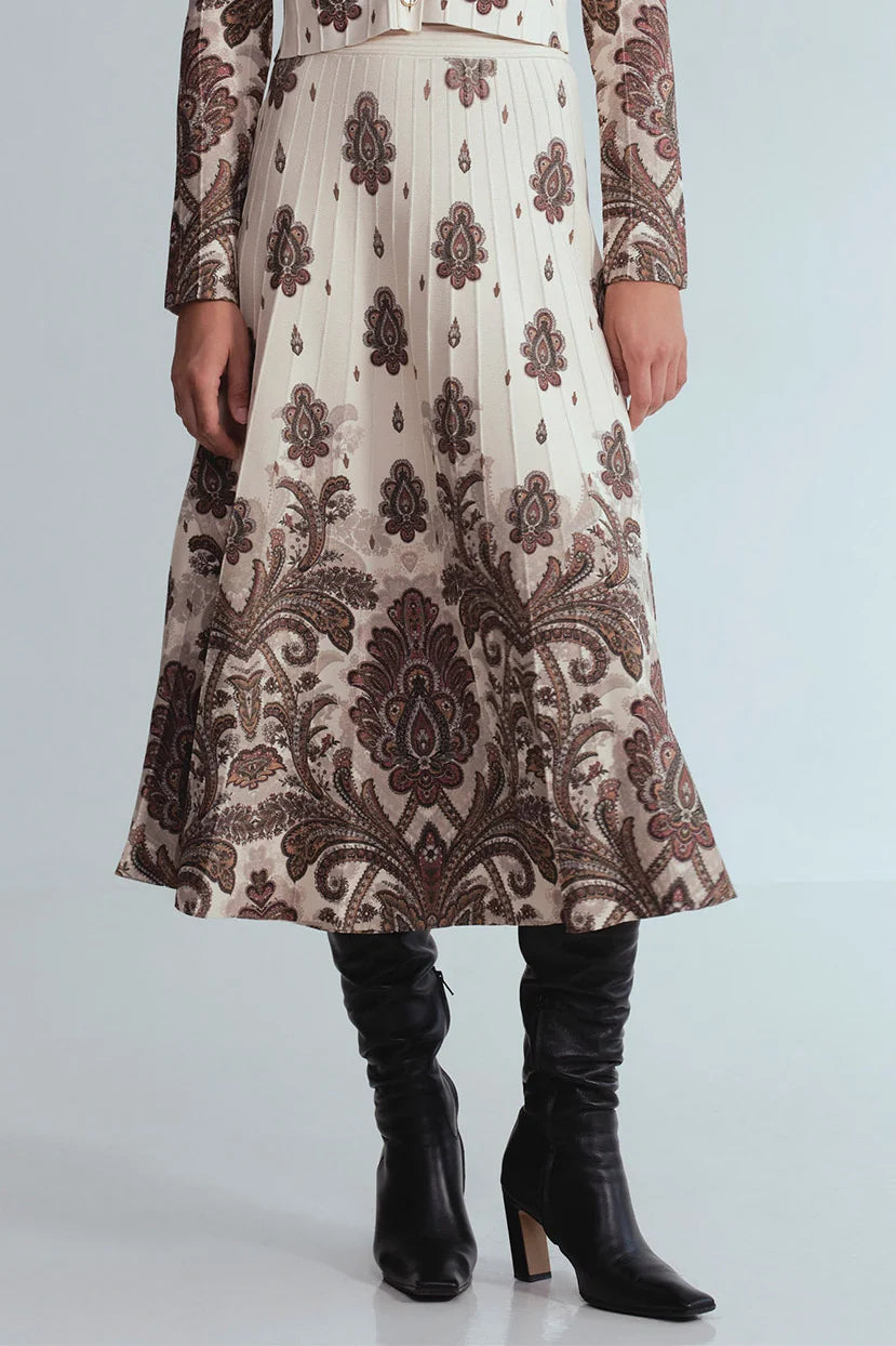 Tavira Skirt - Castle Paisley Ivory