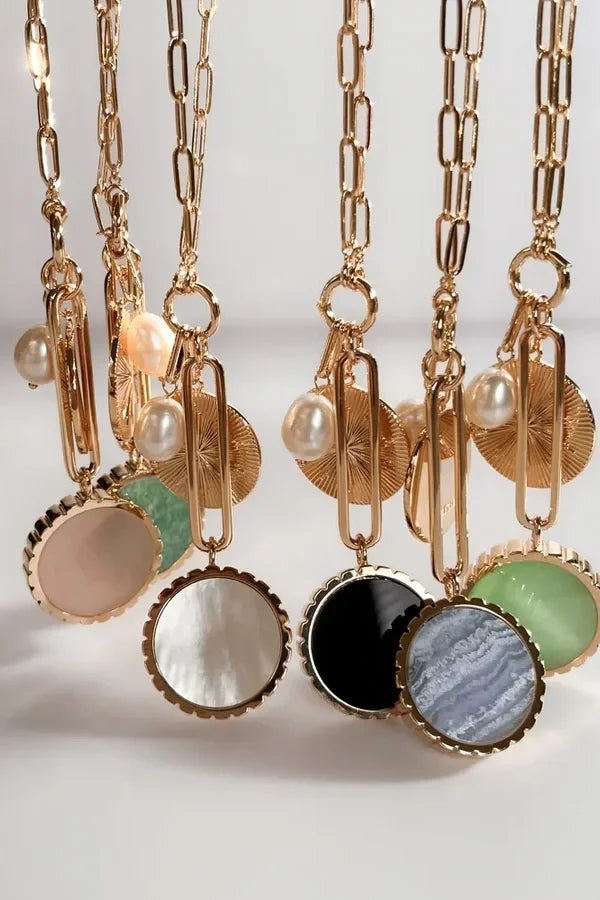 Solario Sundial Necklace - Blue Lace