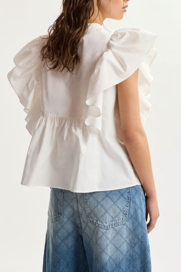 Keany Lace Embroidered Top - White