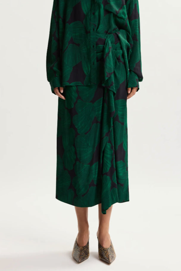Kim Draping Midi Skirt - Bottle Green
