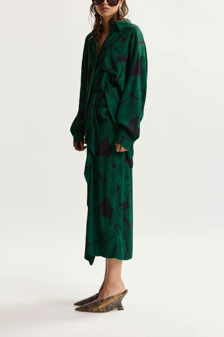 Kim Draping Midi Skirt - Bottle Green
