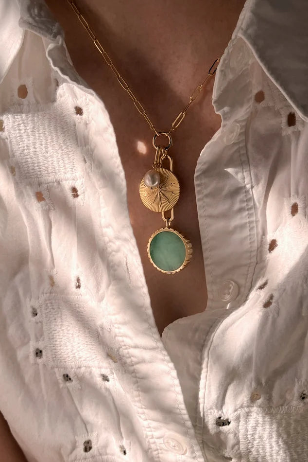 Solario Sundial Chrysoprase Necklace