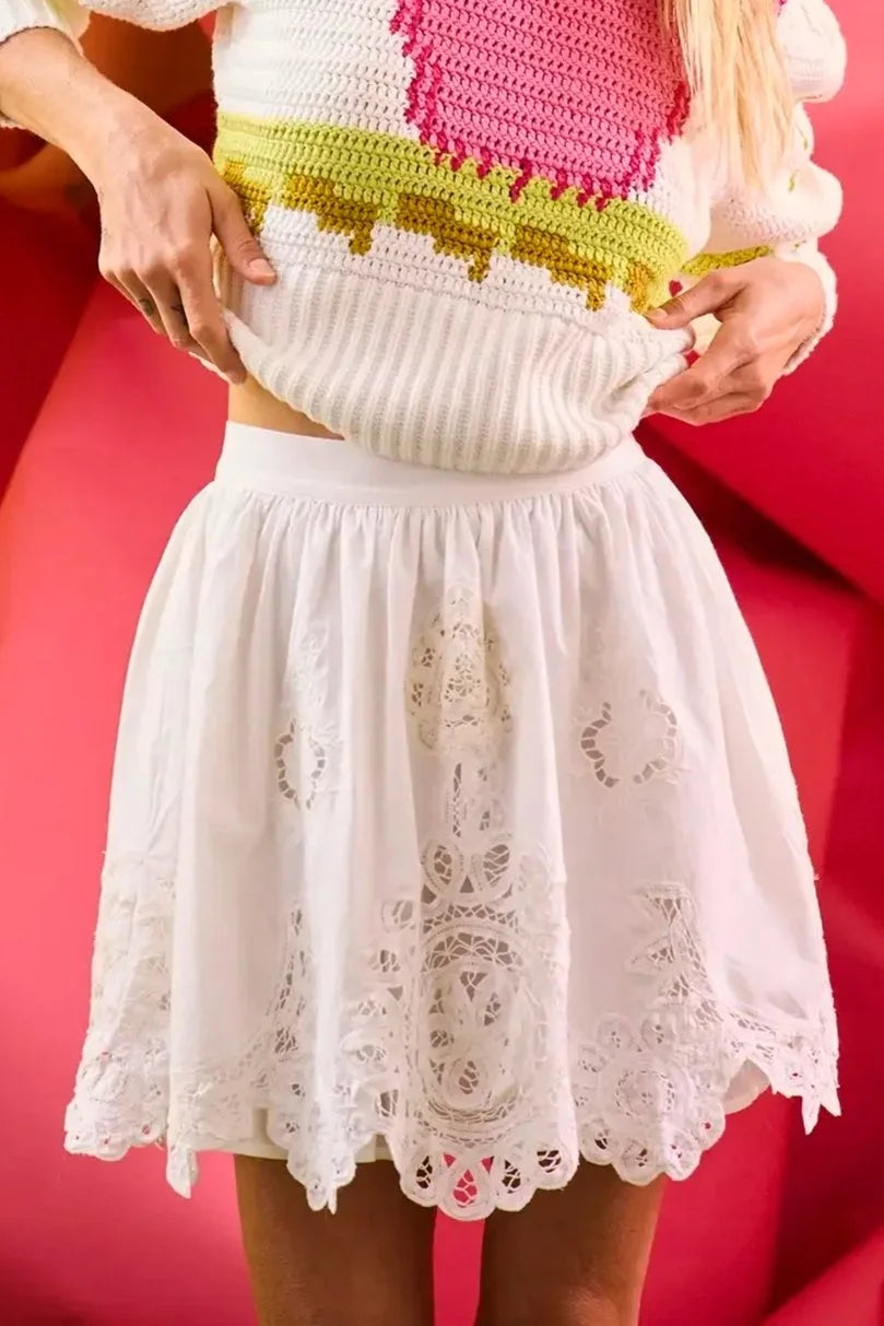 Corinne Mini Skirt - White