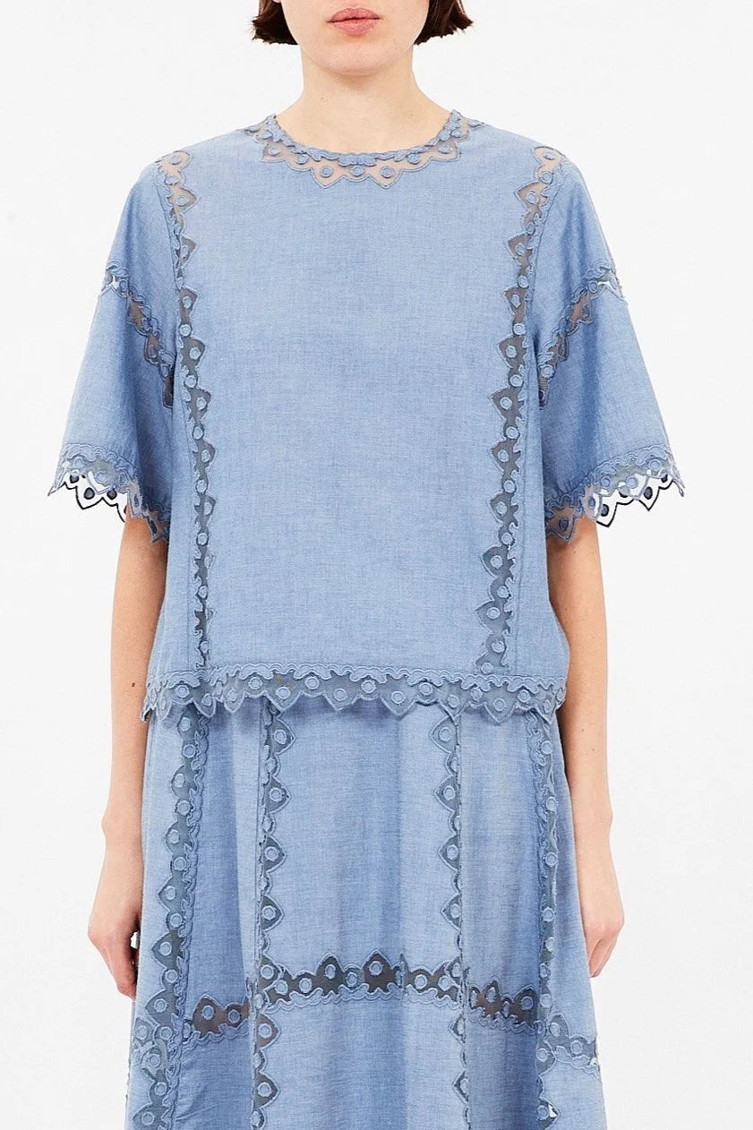 Kai Short Sleeve Top - Chambray