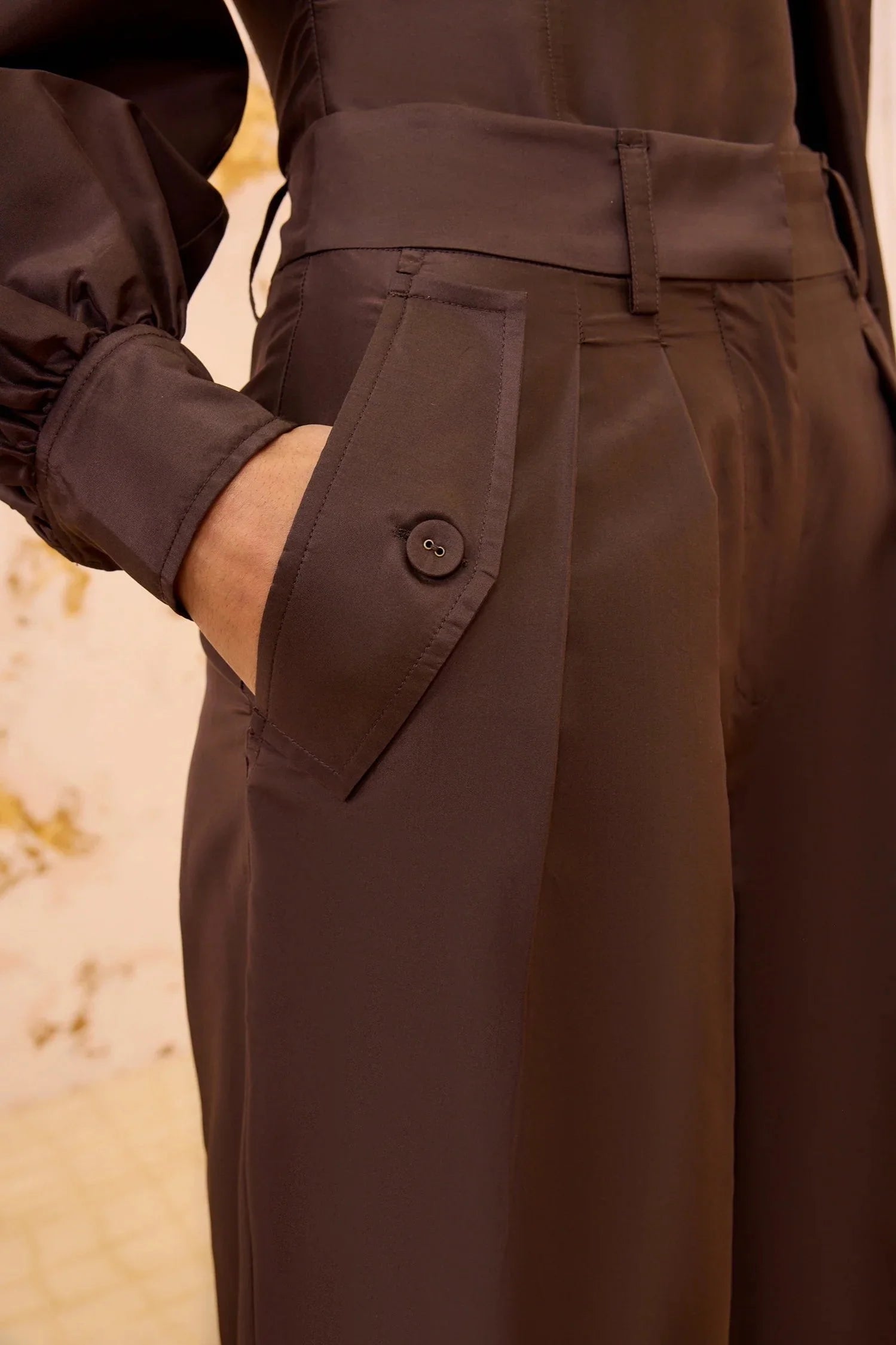 Charlie Silk High Waist Wide Leg Pant - Sequoia