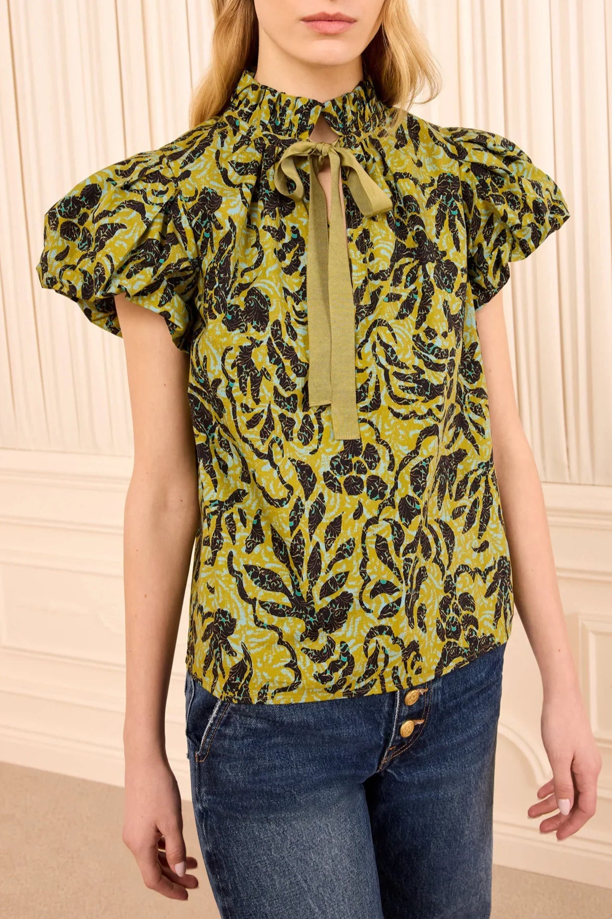 Estela SS Cotton Top - Chartreuse