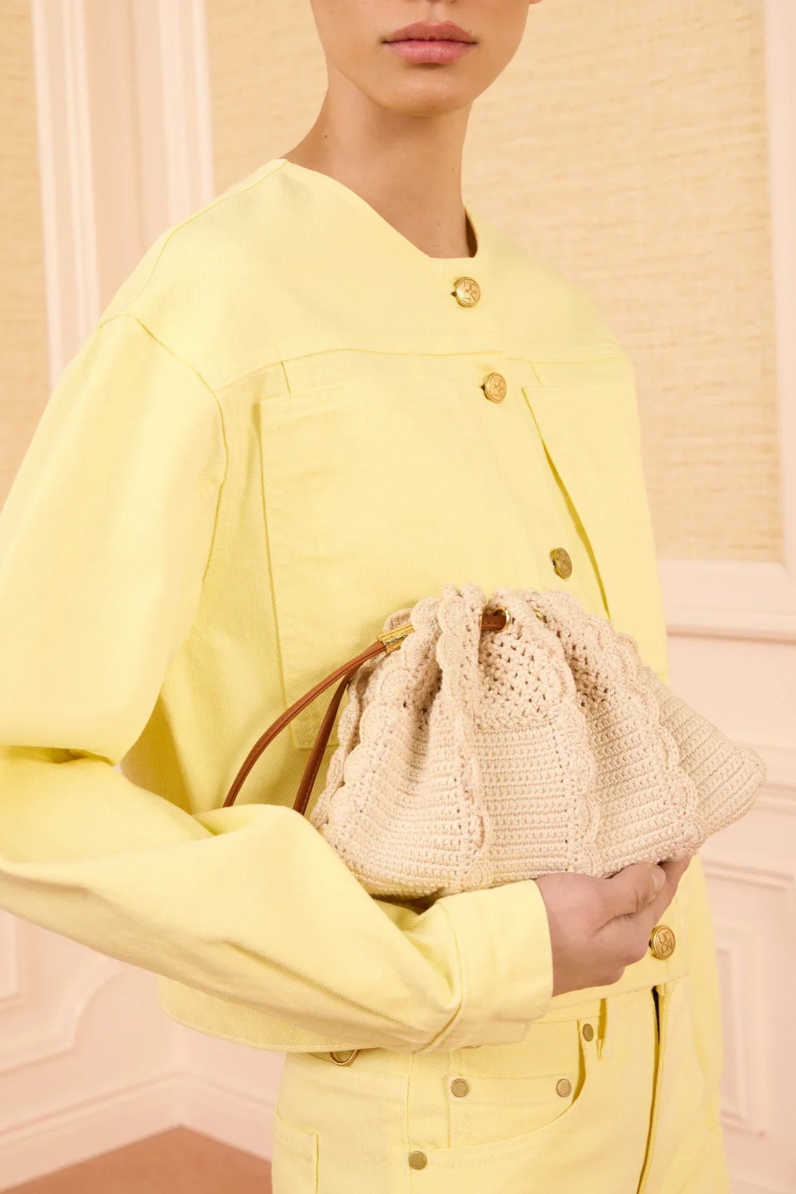 Adria Small Crochet Crossbody - Cowrie