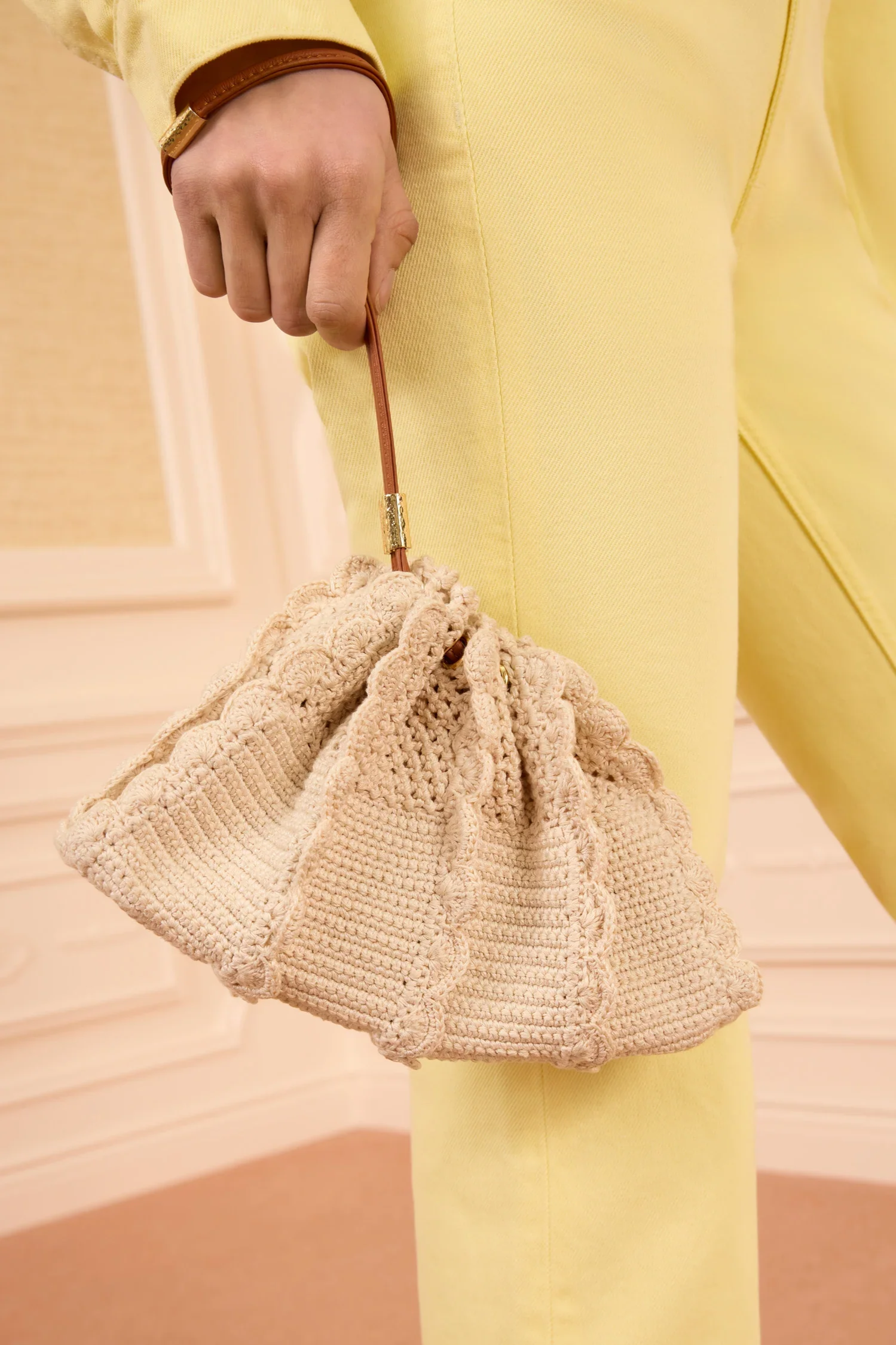 Adria Small Crochet Crossbody - Cowrie