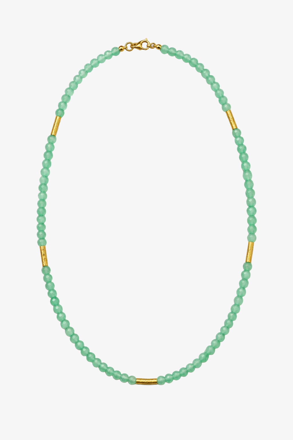 Delicate 5 Bar Necklace Chrysoprase