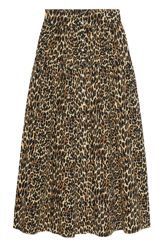 The Highland Skirt - Tan Leopard