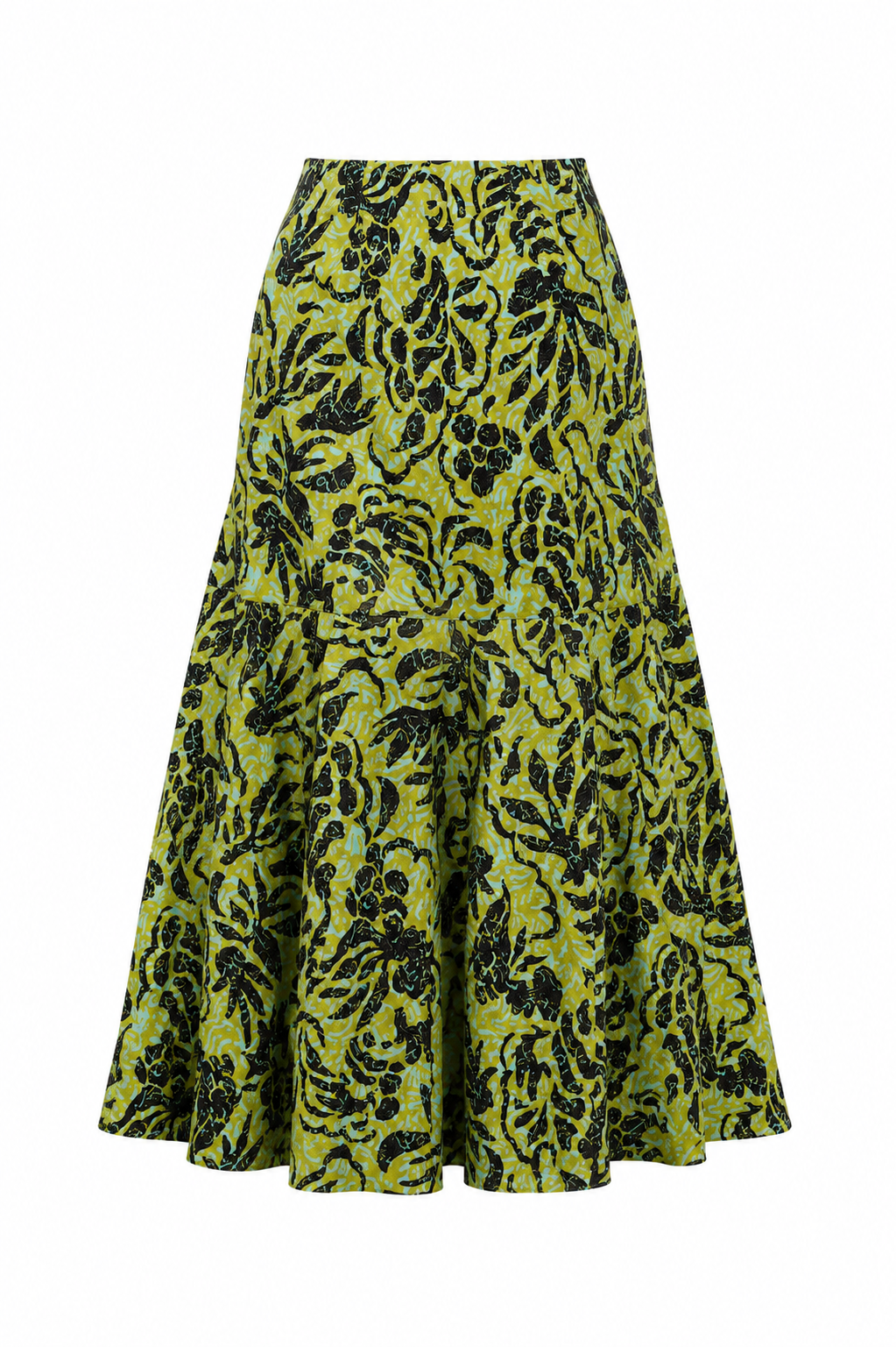 Clarisse Trumpet Midi Skirt - Chartreuse